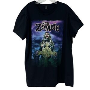 Rob Zombie T-Shirt XL Black mens graphic cross screaming grave tee shirt